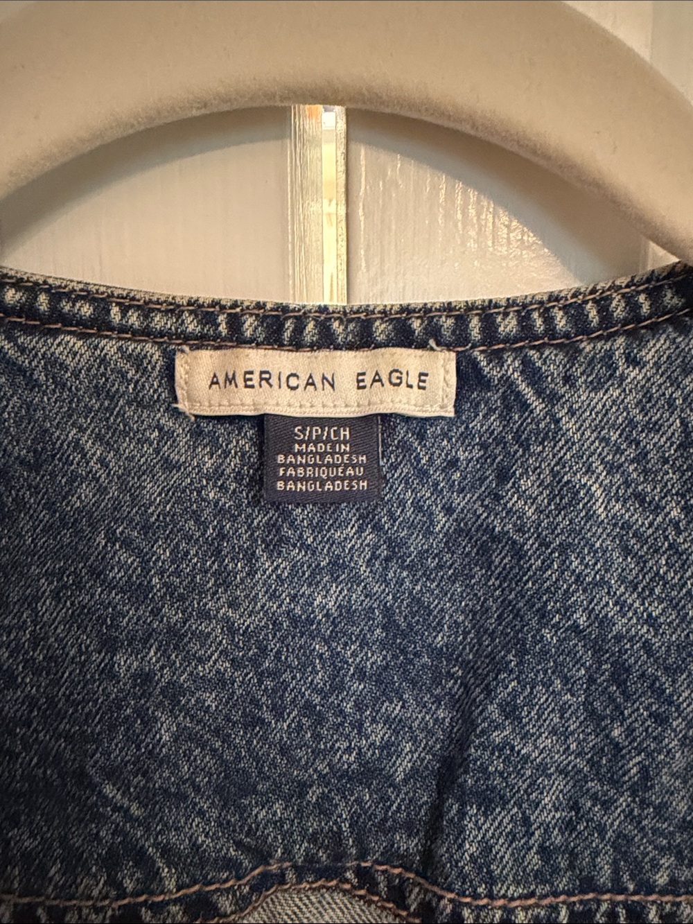 American Eagle Outfitters Blue Denim Vest - Washed Indigo - Picture 2 of 4